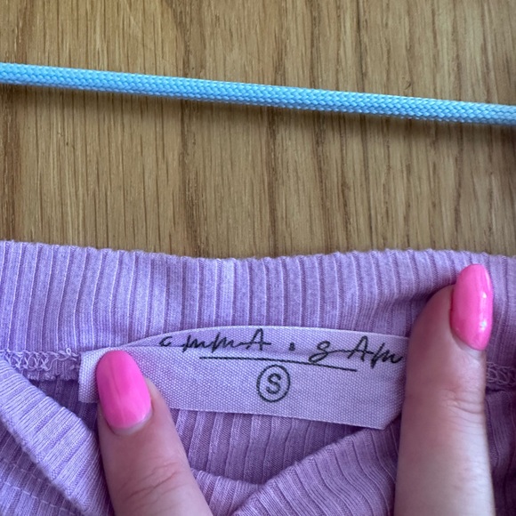 LF Stores Emma & Sam Square Neck Crop Tank in Lilac | Sz: Small - Picture 6 of 7